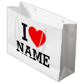 Grand Sac Cadeau Nom du coeur (Devant Angle)