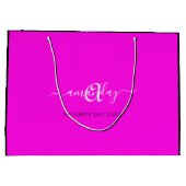 Grand Sac Cadeau Nom du monogramme Douceur nuptiale rose16e Mariage (Dos)