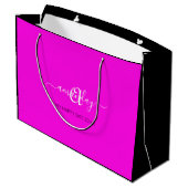 Grand Sac Cadeau Nom du monogramme Douceur nuptiale rose16e Mariage (Dos Angle)