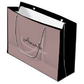 Grand Sac Cadeau Nom du monogramme Rose Faveur nuptiale beauté marq (Devant Angle)