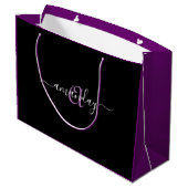 Grand Sac Cadeau Nom du monogramme Violet violet violet jaune Anniv (Dos Angle)