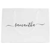 Grand Sac Cadeau Nom élégant en écriture calligraphiée (Devant)