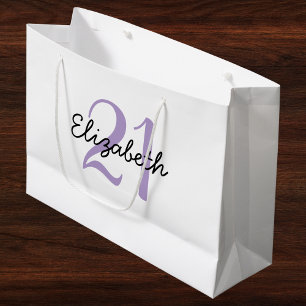 Grand Sac Cadeau Nom et âge personnalisés Anniversaire