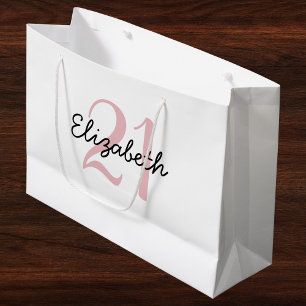Grand Sac Cadeau Nom et âge personnalisés Anniversaire