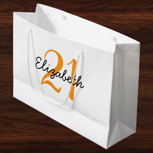 Grand Sac Cadeau Nom et âge personnalisés Anniversaire