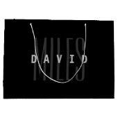 Grand Sac Cadeau Nom et prénom moderne qui se chevauchent (Dos)