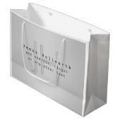 Grand Sac Cadeau Nom et Slogan modifiable moderne | Gradient gris (Devant Angle)