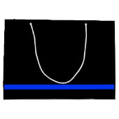 Grand Sac Cadeau Nom fait sur commande sur la police mince de Blue (Dos)