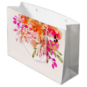 Grand Sac Cadeau Nom floral romantique brillant (Dos Angle)