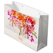 Grand Sac Cadeau Nom floral romantique brillant (Devant Angle)