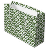 Grand Sac Cadeau Nom géométrique moderne vert et blanc (Dos Angle)