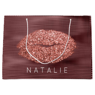 Grand Sac Cadeau Nom Grill Cuivre Métallurgique Baiser Parties scin