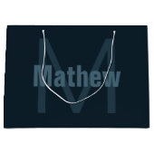 Grand Sac Cadeau Nom modifiable moderne (Devant)