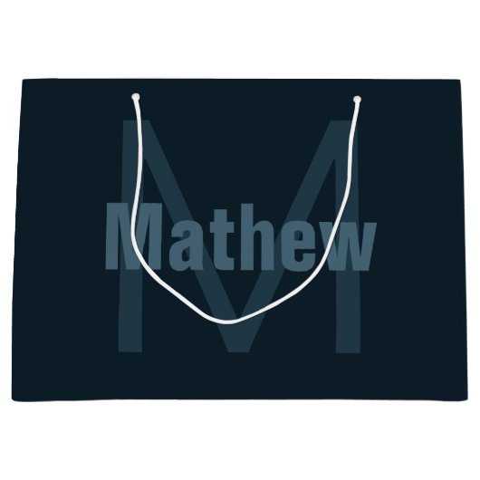 Grand Sac Cadeau Nom modifiable moderne (Devant)