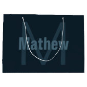 Grand Sac Cadeau Nom modifiable moderne (Dos)