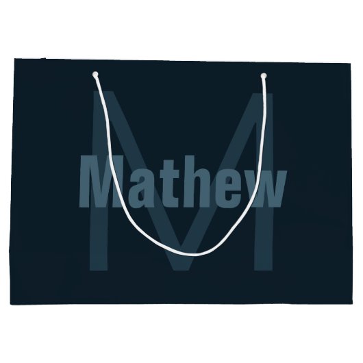 Grand Sac Cadeau Nom modifiable moderne (Dos)