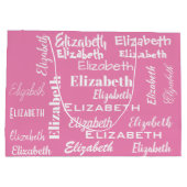 Grand Sac Cadeau Nom Monogramme initial Pink Personnalisé Cadeau (Dos)