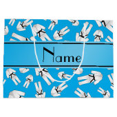 Grand Sac Cadeau Nom personnalisé ciel bleu karaté motif (Dos)
