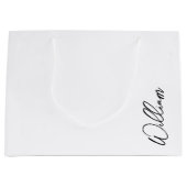 Grand Sac Cadeau Nom personnalisé du script moderne (Devant)