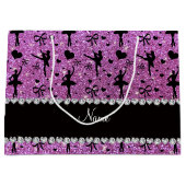Grand Sac Cadeau Nom personnalisé pastel violet parties scintillant (Devant)