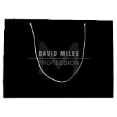 Grand Sac Cadeau Nom professionnel moderne Dark Grey (Dos)