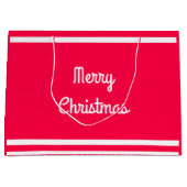 Grand Sac Cadeau Nostalgique Rouge Blanc Modèle Joyeux Noël Texte (Devant)