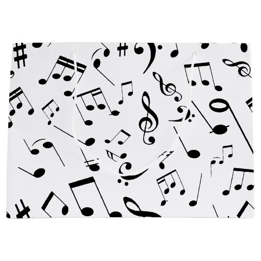 Grand Sac Cadeau Notes musicales 3 (Devant)