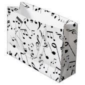 Grand Sac Cadeau Notes musicales 3 (Devant Angle)