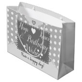 Grand Sac Cadeau Nous aimons nos photos Tante embrasser gris annive (Dos Angle)