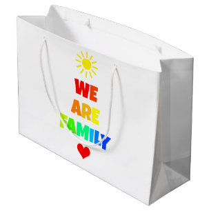 Grand Sac Cadeau Nous sommes la famille Rainbow Sunshine Adoption D