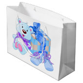 Grand Sac Cadeau Nouveau bébé garçon (Dos Angle)