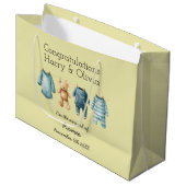 Grand Sac Cadeau Nouveau bébé personnalisable (Devant Angle)