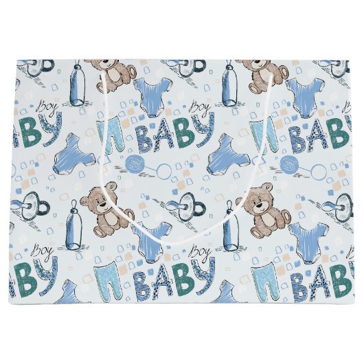 Grand Sac Cadeau Nouveaux Nounours pour bébés (Devant)