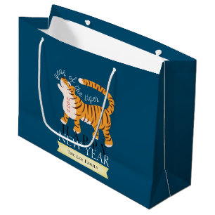 Grand Sac Cadeau Nouvel An chinois de tigre 2022