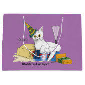 Grand Sac Cadeau Nouvel An Eve Chat Drôle (Devant)