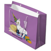 Grand Sac Cadeau Nouvel An Eve Chat Drôle (Devant Angle)