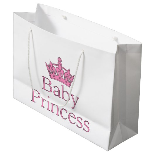Grand Sac Cadeau Nouvelle Princesse - un Bébé Royal ! (Devant Angle)