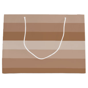Grand Sac Cadeau Nuances de rayures Brown