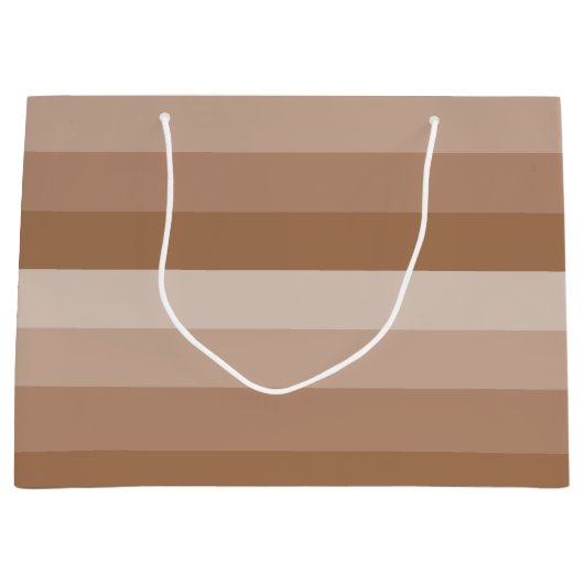 Grand Sac Cadeau Nuances de rayures Brown (Devant)