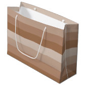 Grand Sac Cadeau Nuances de rayures Brown (Devant Angle)