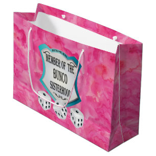 Grand Sac Cadeau Nuit assez rose de filles d'amusement de matrices