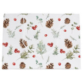 Grand Sac Cadeau Nuit d'hiver simple Berry Pine (Devant)