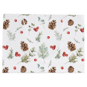 Grand Sac Cadeau Nuit d'hiver simple Berry Pine (Dos)