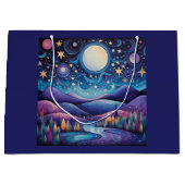 Grand Sac Cadeau Nuit lunaire Big Moon Paysage (Devant)