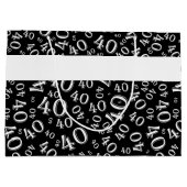 Grand Sac Cadeau Numéro 40e anniversaire Motif noir/blanc 40 (Dos)