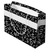 Grand Sac Cadeau Numéro 40e anniversaire Motif noir/blanc 40 (Dos Angle)
