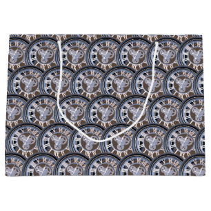 Grand Sac Cadeau Numéros romains Horloge Vintage