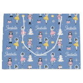 Grand Sac Cadeau Nutcracker Custom Name Blue Christmas (Devant)