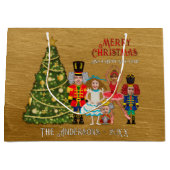 Grand Sac Cadeau Nutcracker Famille de cinq amusants Noël (Devant)