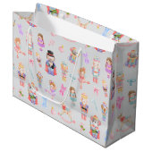 Grand Sac Cadeau Nutcracker Motif de Noël (Devant Angle)